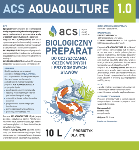 ACS Aquaqulture 1.0 - oczyszczanie wody - probiotyk dla ryb 10l